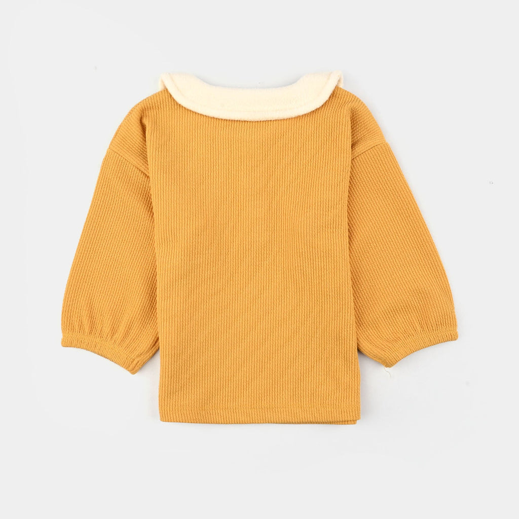 Infant Girls Jacquard Suit Abstract Flora-ORANGE