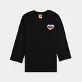 Girls Poly Crinkle T-Shirt Heart-BLACK