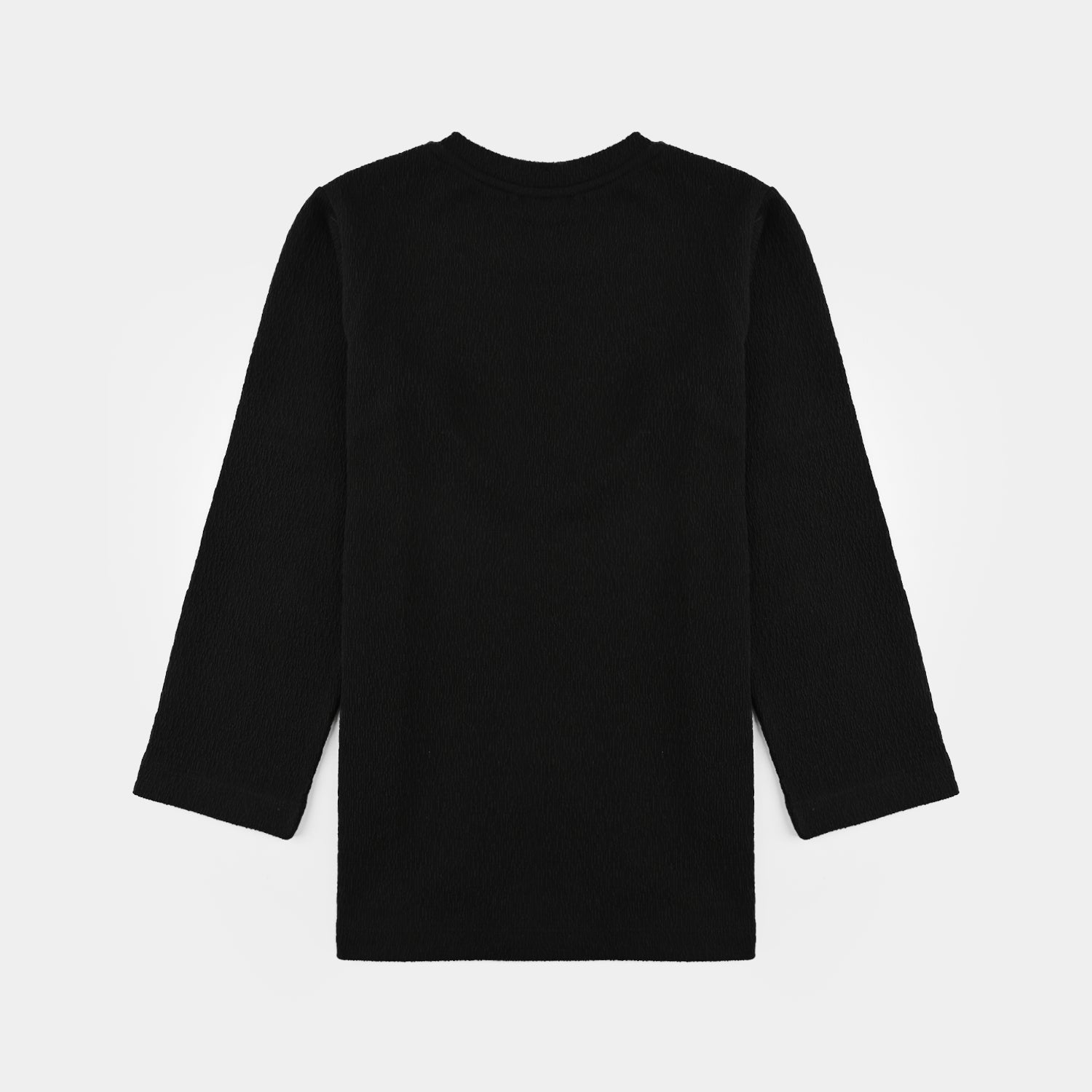 Girls Poly Crinkle T-Shirt Heart-BLACK