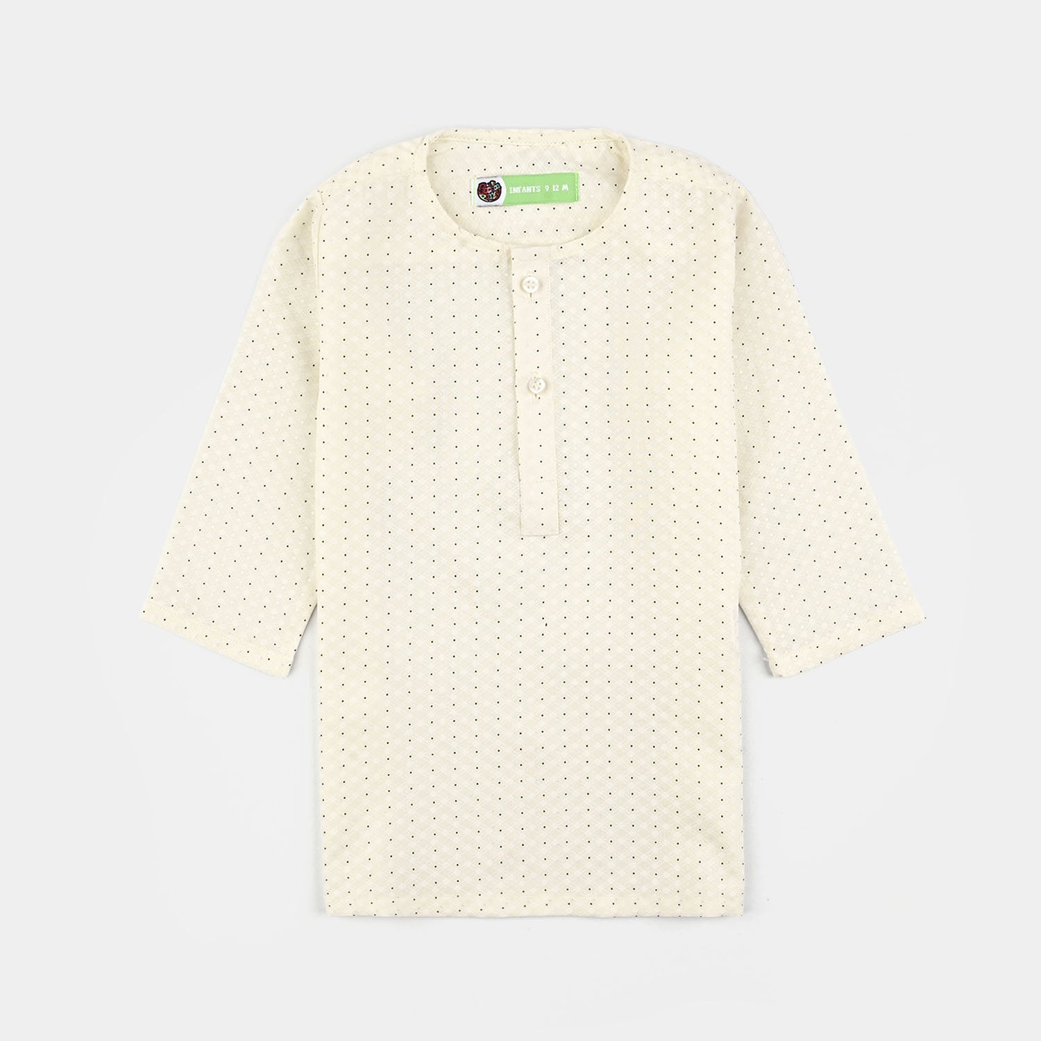 Infant Boys Poly  Viscose Kurta Pajama (Elegant)-Cream