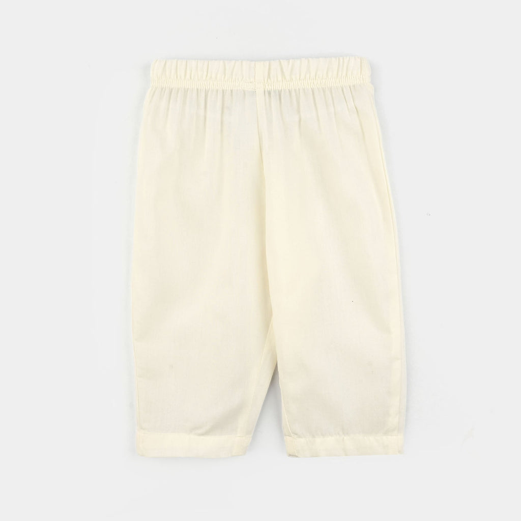 Infant Boys Poly  Viscose Kurta Pajama (Elegant)-Cream