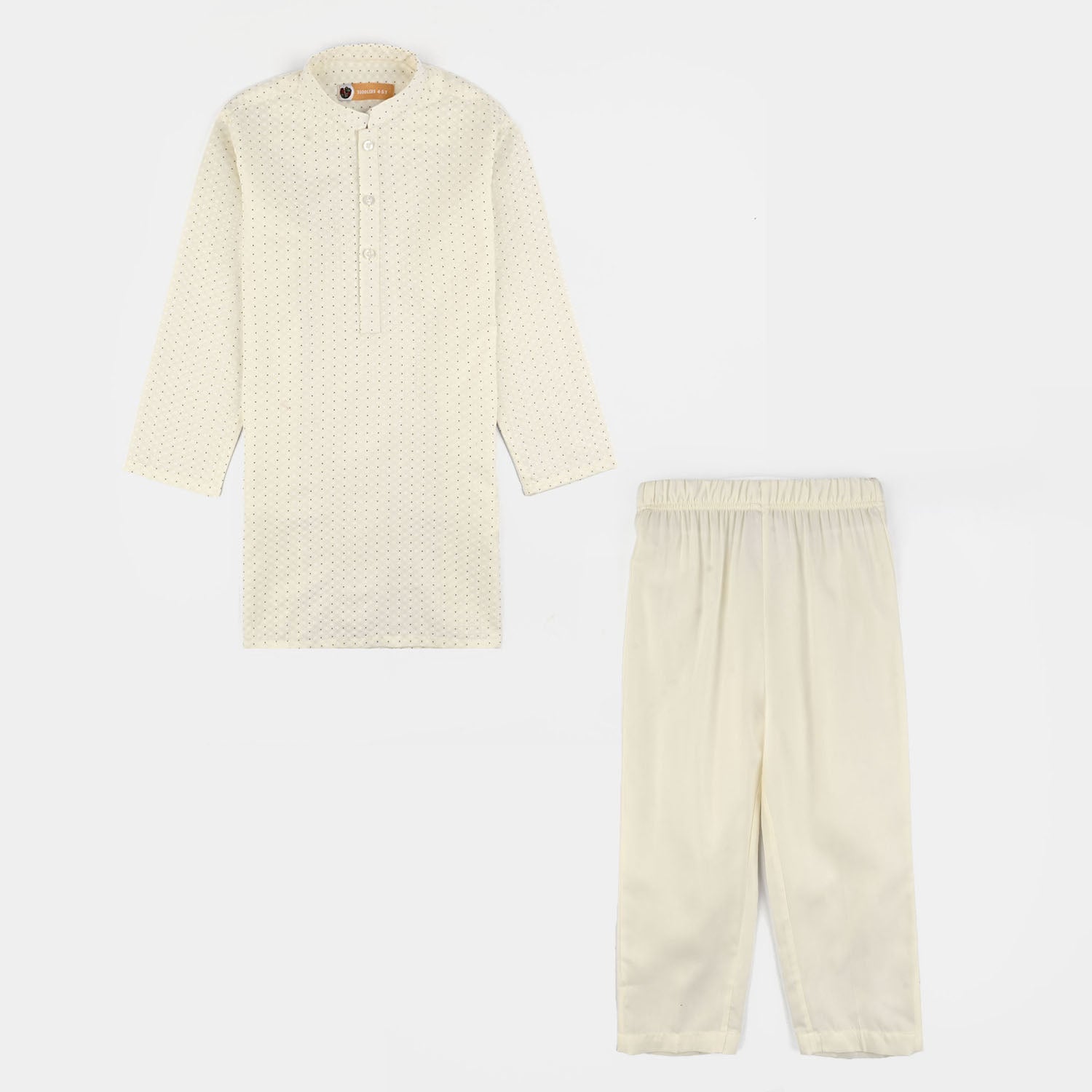 Boys Poly Viscose Kurta Pajama (Elegant)-Cream