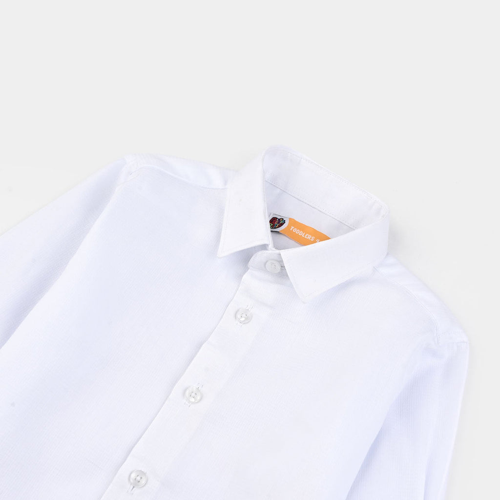 Boys Dobby Formal Shirt-White