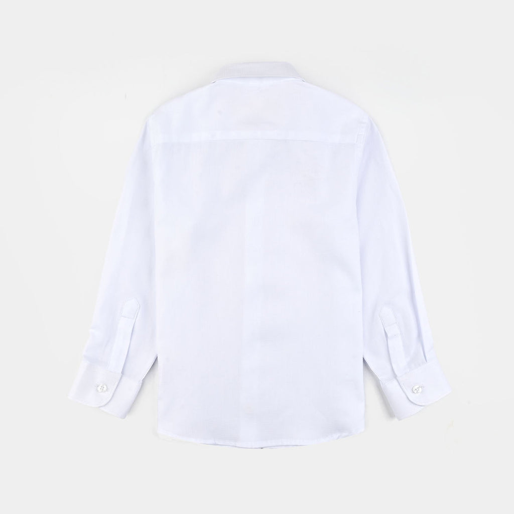 Boys Dobby Formal Shirt-White