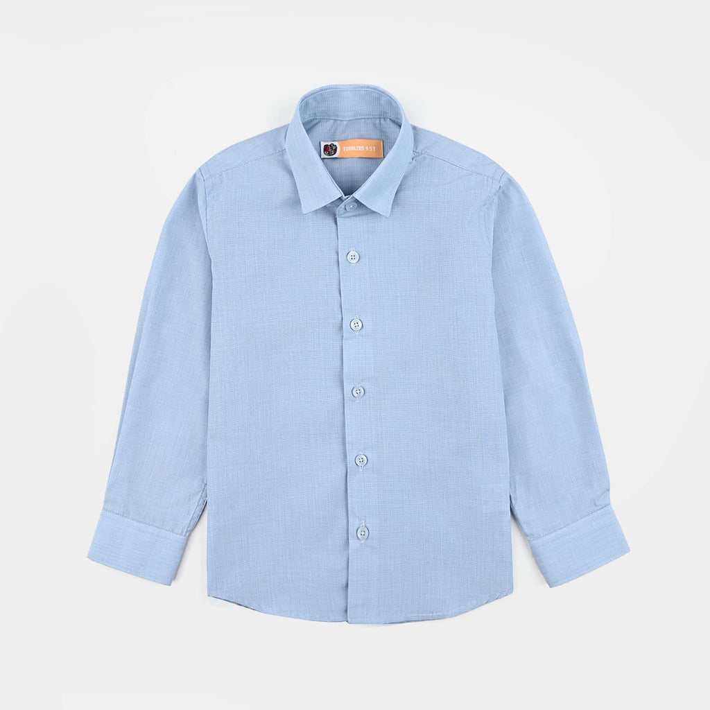 Boys Chambray Formal Shirt-BLUE