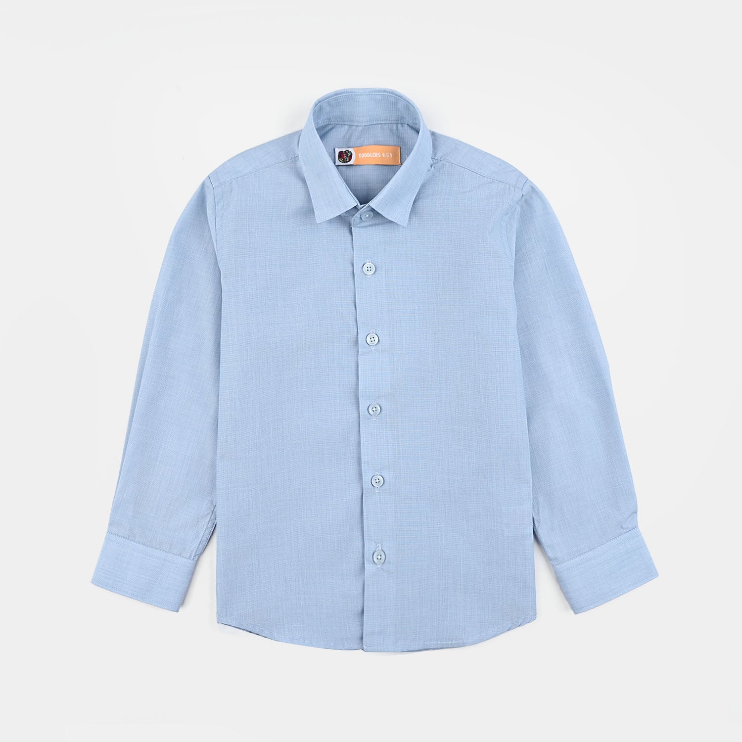 Boys Chambray Formal Shirt-BLUE