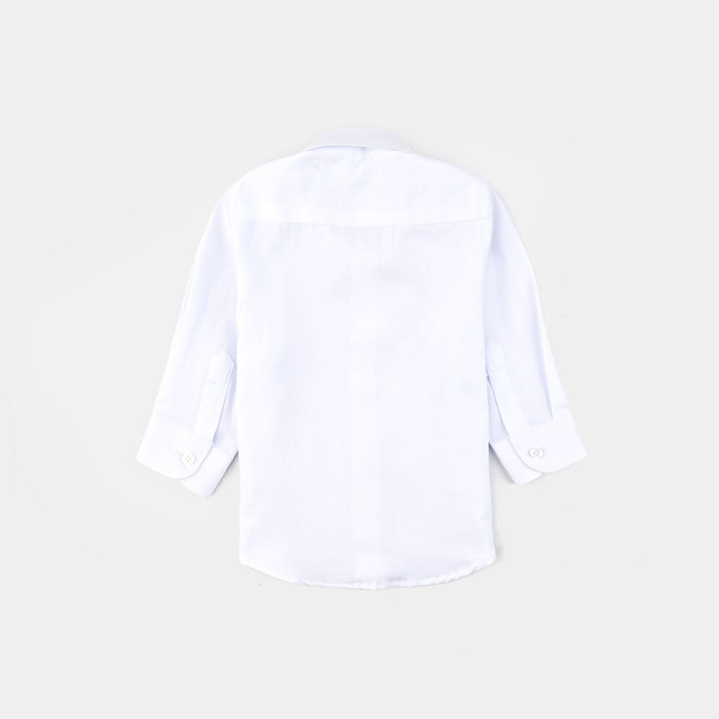 Infant Boys Dobby Formal Shirt-White