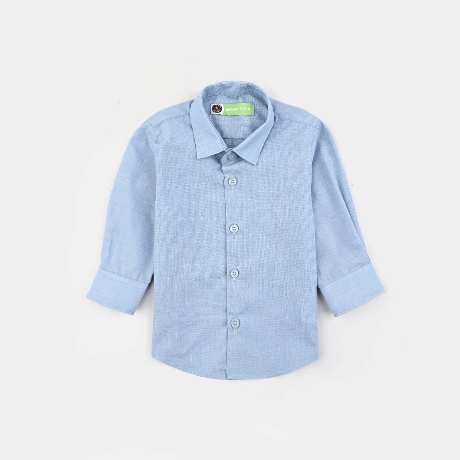 Infant Boys Chambray Formal Shirt-BLUE