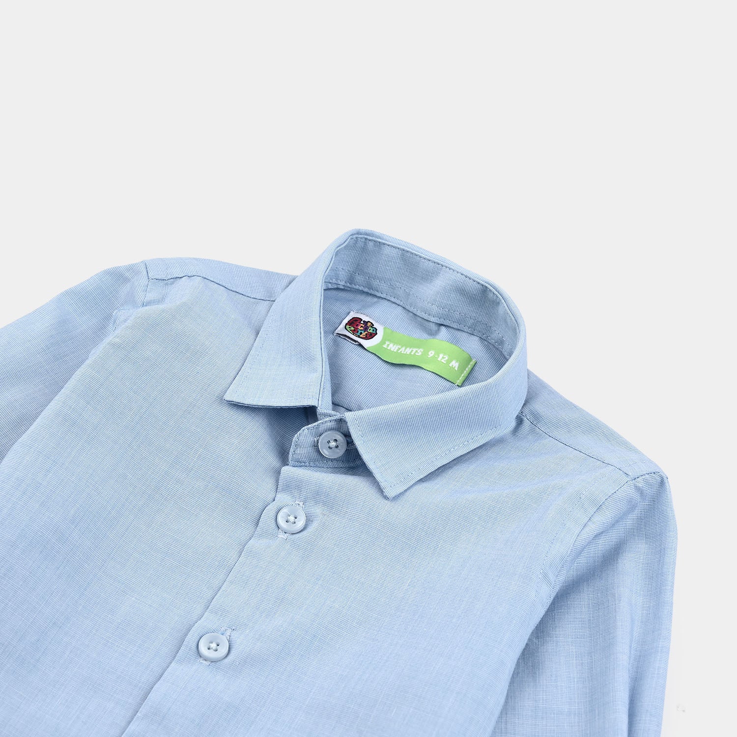 Infant Boys Chambray Formal Shirt-BLUE