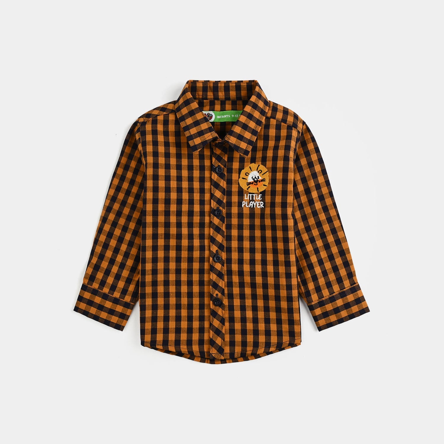 Infant Boys Yarn Dyed Shirt (Little Player)-Yellow Check