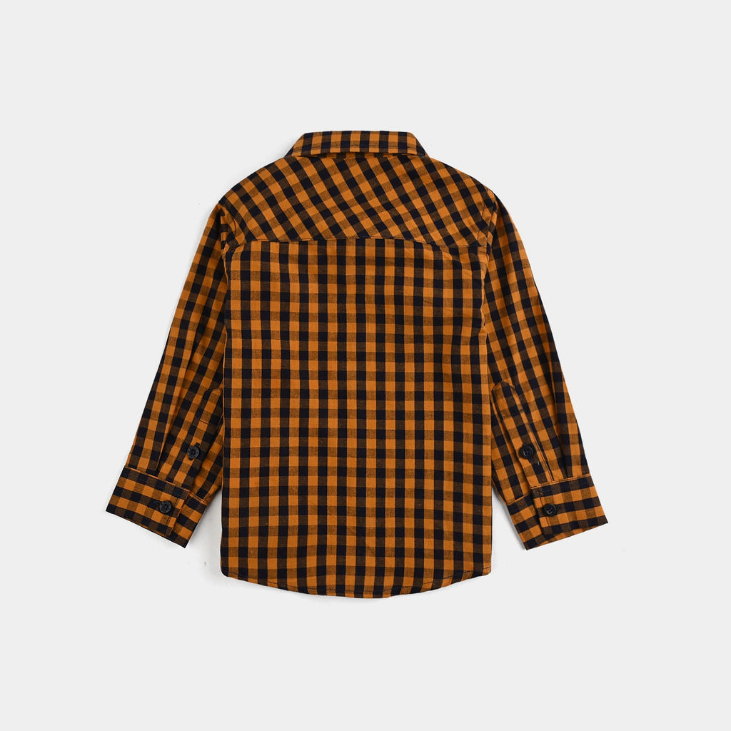 Infant Boys Yarn Dyed Shirt (Little Player)-Yellow Check