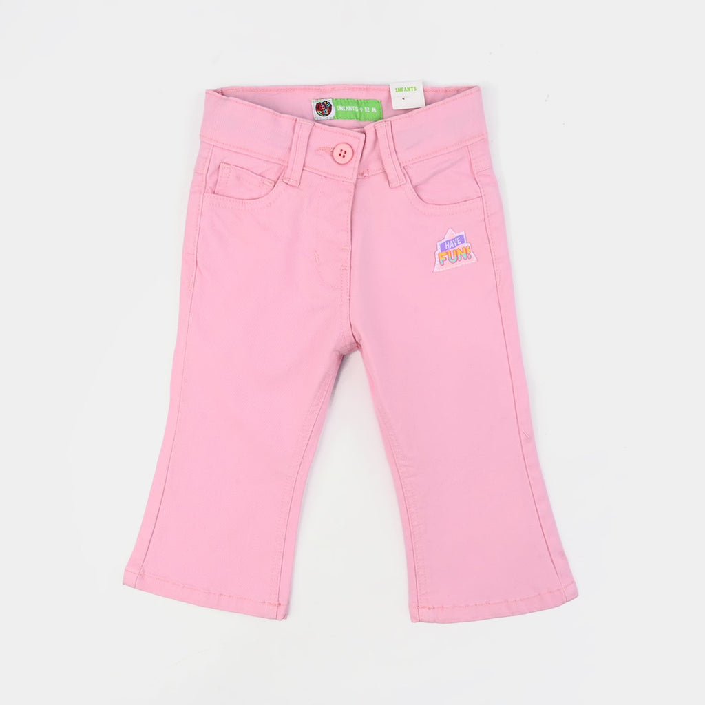 Infant Girls Cotton Twill Pant Have Fun-Candy.Pink