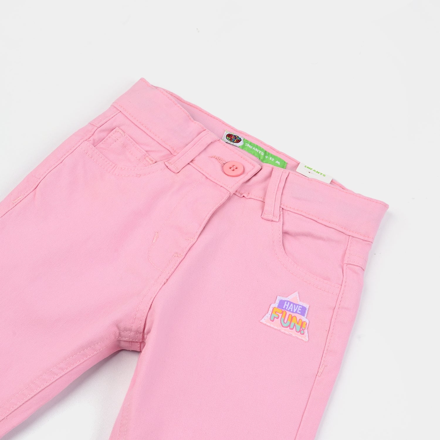 Infant Girls Cotton Twill Pant Have Fun-Candy.Pink